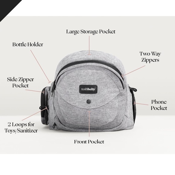 Tushbaby Hip Carrier - Grey - Picture 6 of 8